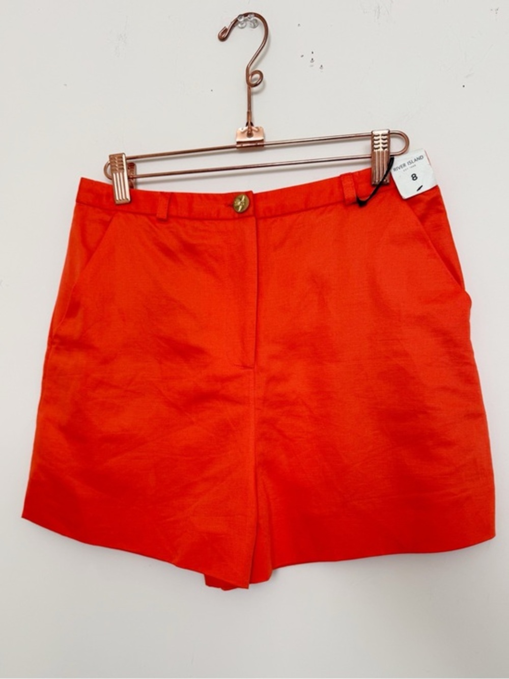 NWT River island orange shorts size 8